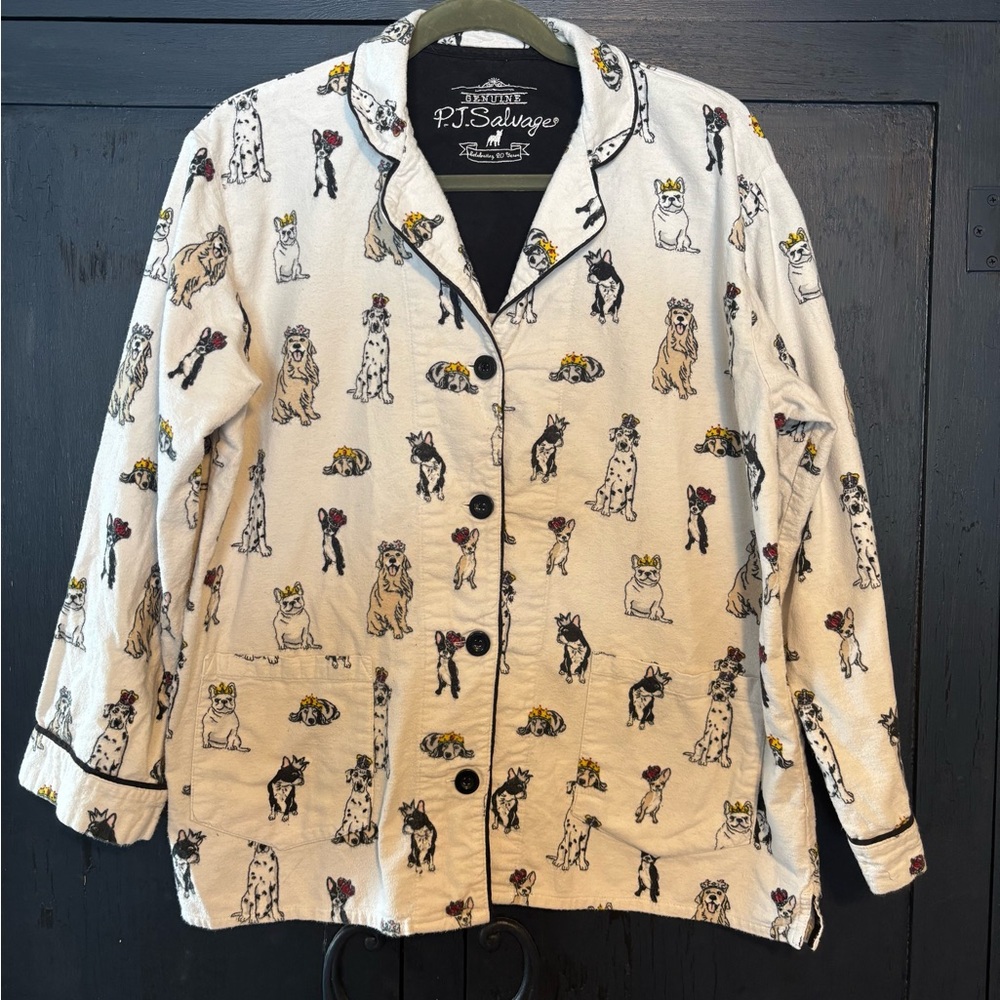 PJ Salvage Cream Dog Print Women's 2 PC Pajamas
